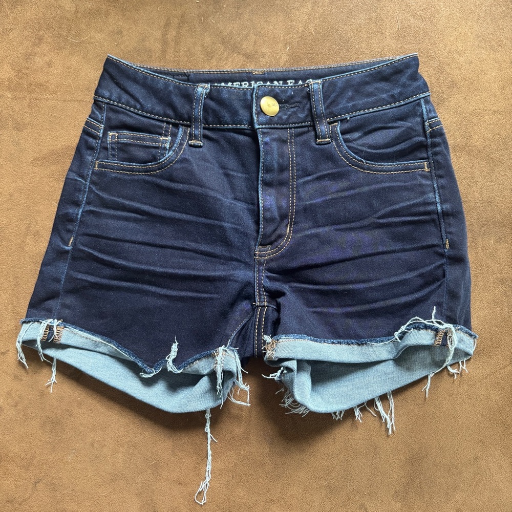 American Eagle Hi-Rise Shortie Jean Shorts Size 0
